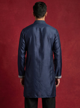 Men Ethnic Silk Blend Embroidered Kurta