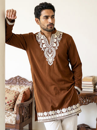 Ethnic Japanese Fabric Embroidered Kurta