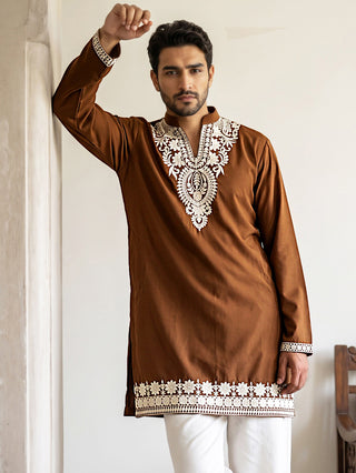 Ethnic Japanese Fabric Embroidered Kurta