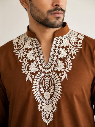 Ethnic Japanese Fabric Embroidered Kurta