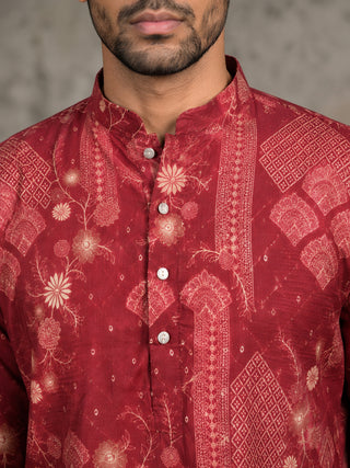 Traditional Cotton Blend Printed Kurta