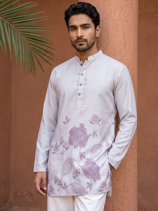 Cotton Blend Floral Printed Kurta