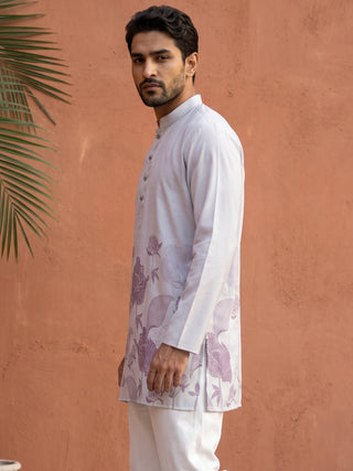 Cotton Blend Floral Printed Kurta