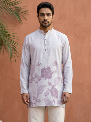Cotton Blend Floral Printed Kurta