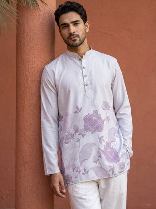 Cotton Blend Floral Printed Kurta