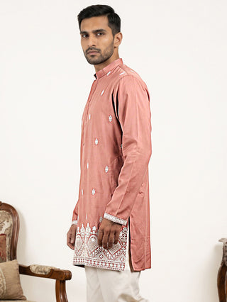 Cotton Blend Ethnic Embroidered Kurta