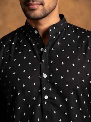 Printed Cotton Blend Kurta for Men
