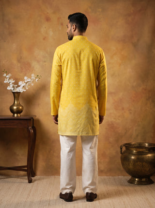Printed Cotton Blend Kurta for Men