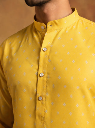 Printed Cotton Blend Kurta for Men