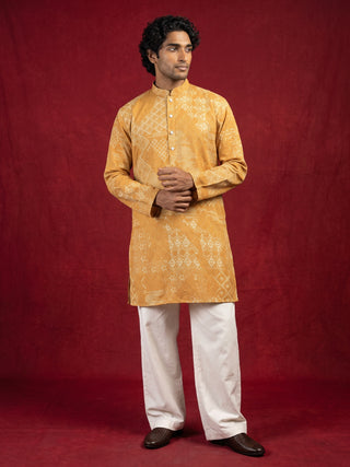 Printed Cotton Blend Kurta for Men