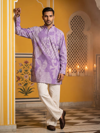 Printed Cotton Blend Kurta for Men