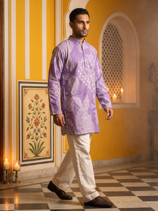 Printed Cotton Blend Kurta for Men