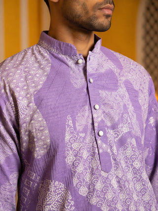 Printed Cotton Blend Kurta for Men