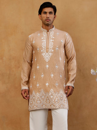 Silk Blend Embroidered Kurta for Men