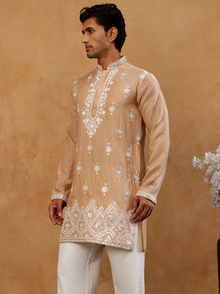 Silk Blend Embroidered Kurta for Men