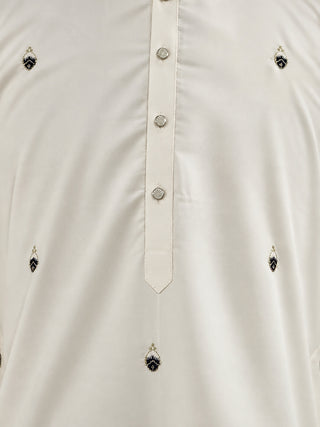 Silk Blend Embroidered Short Kurta
