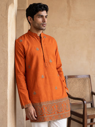 Cotton Embroidered Short Kurta