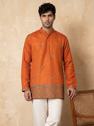 Cotton Embroidered Short Kurta