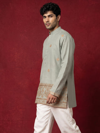 Cotton Embroidered Short Kurta