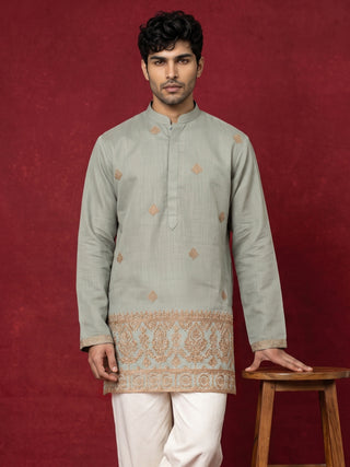 Cotton Embroidered Short Kurta