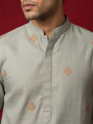 Cotton Embroidered Short Kurta