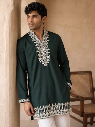 Cotton Designer Embroidered Short Kurta