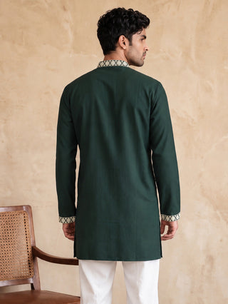 Cotton Designer Embroidered Short Kurta