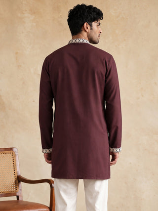 Cotton Designer Embroidered Short Kurta