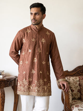 Floral Embroidered Short Kurta