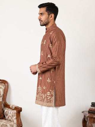 Floral Embroidered Short Kurta