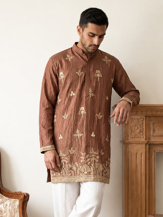 Floral Embroidered Short Kurta