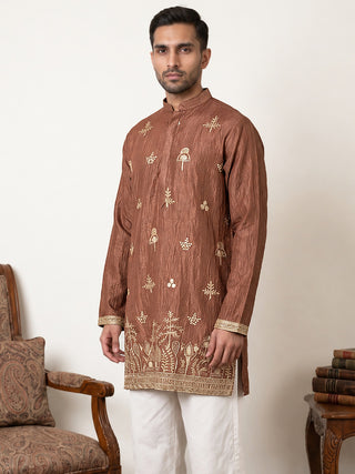 Floral Embroidered Short Kurta