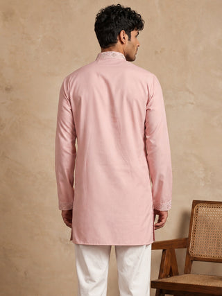 Cotton Geometric Embroidered Short Kurta