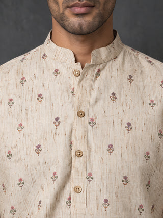 Floral Print Short Kurta