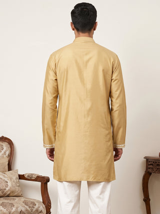 Floral Embroidered Silk Blend Short Kurta