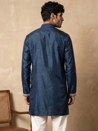 Cotton Blend Embroidered Short Kurta