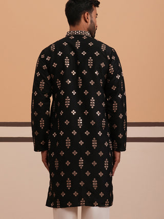 Silk Blend Embroidered Kurta