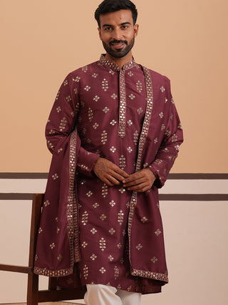 Silk Blend Embroidered Kurta