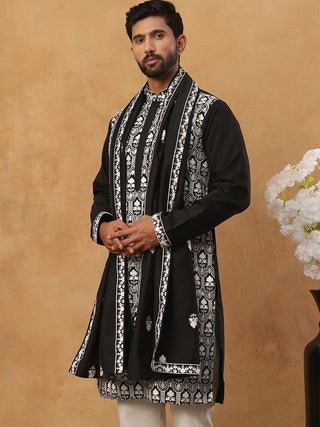 Silk Blend Embroidered Kurta & Dupatta