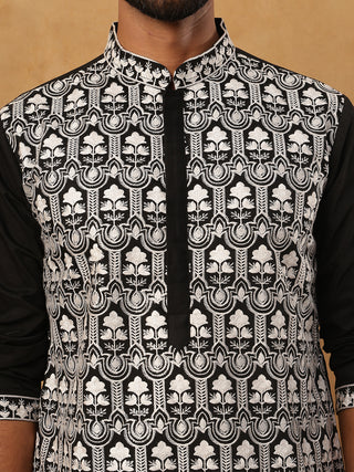 Silk Blend Embroidered Kurta & Dupatta