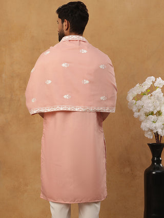 Silk Blend Embroidered Kurta & Dupatta