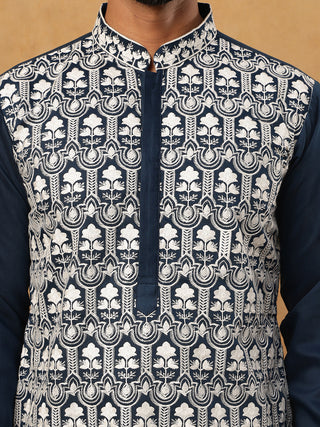 Silk Blend Embroidered Kurta & Dupatta