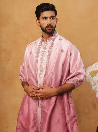 Embroidered Silk Blend Kurta with Dupatta