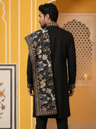 Embroidered Cotton Blend Kurta & Dupatta