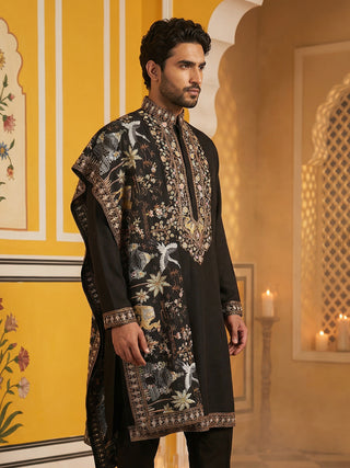 Embroidered Cotton Blend Kurta & Dupatta