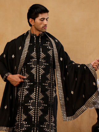 Cotton Blend Embroidered Kurta & Dupatta