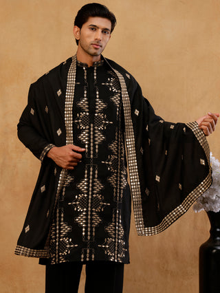 Cotton Blend Embroidered Kurta & Dupatta