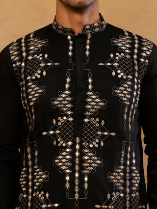 Cotton Blend Embroidered Kurta & Dupatta