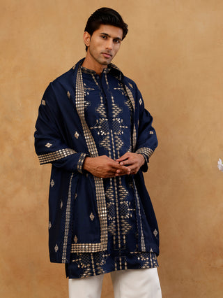 Cotton Blend Embroidered Kurta & Dupatta