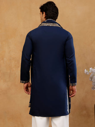 Cotton Blend Embroidered Kurta & Dupatta